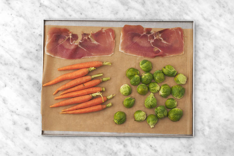 Cook the carrots & prosciutto
