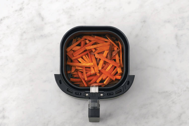 Air fry the veggies