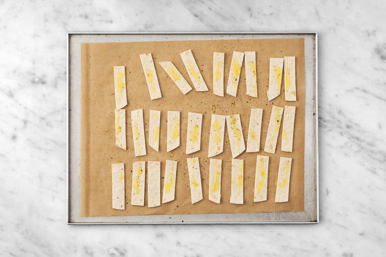 Brot-Chips backen