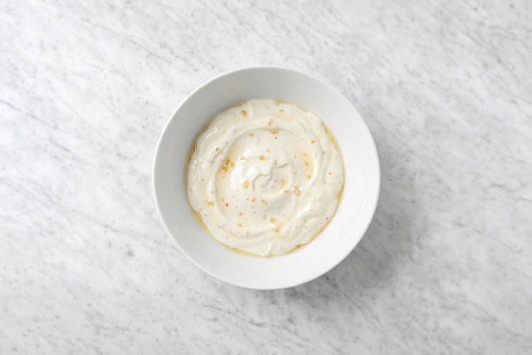 Make the garlic yoghurt
