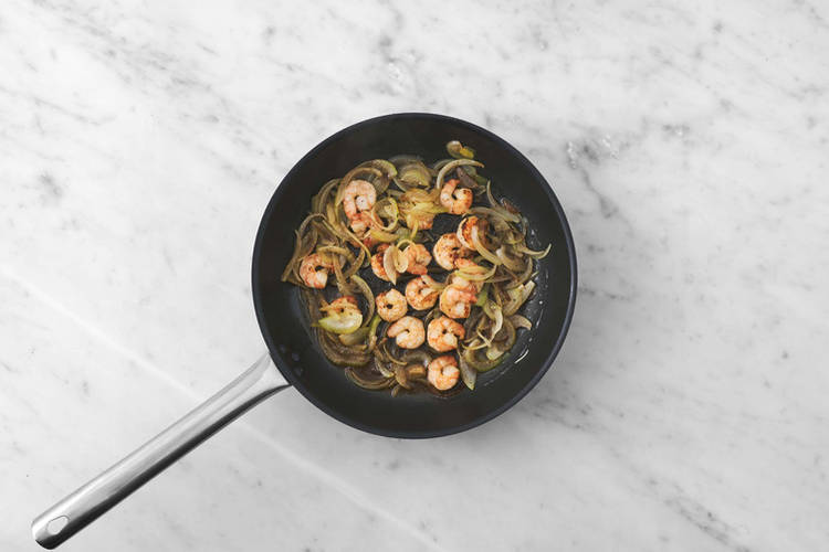 Cook the Prawns and Chorizo