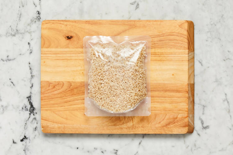 Cook microwaveable brown rice