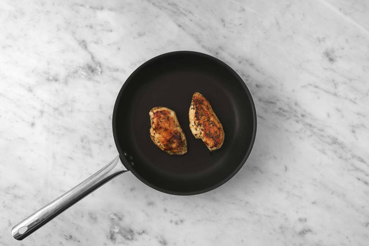 Le poulet sur le feu