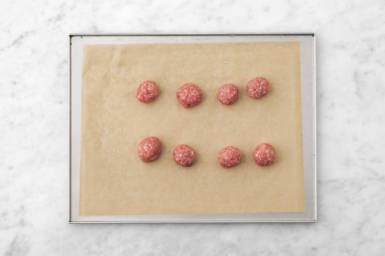 Prep and form Impossible® Burger Patties meatballs