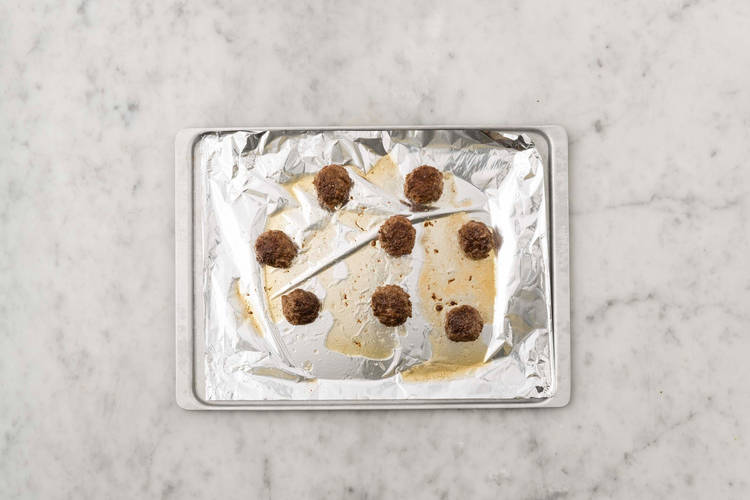 Form and roast Impossible® Burger Patties meatballs