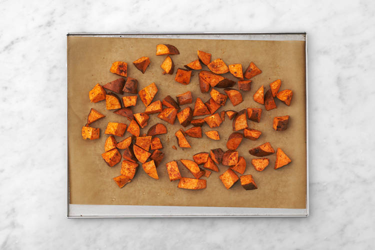 Bake the sweet potato 