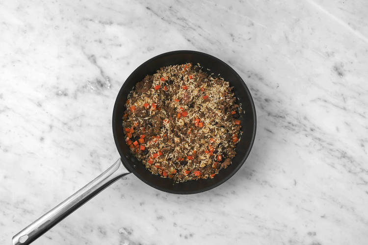 Add the rice & the currants