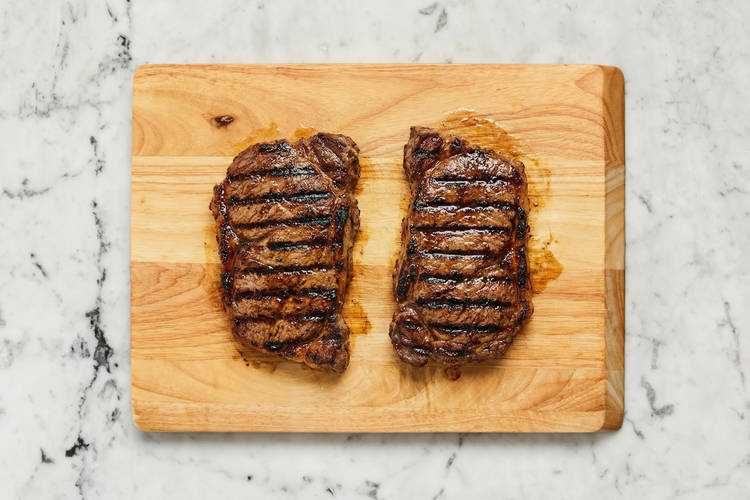 Grill steak and veggies