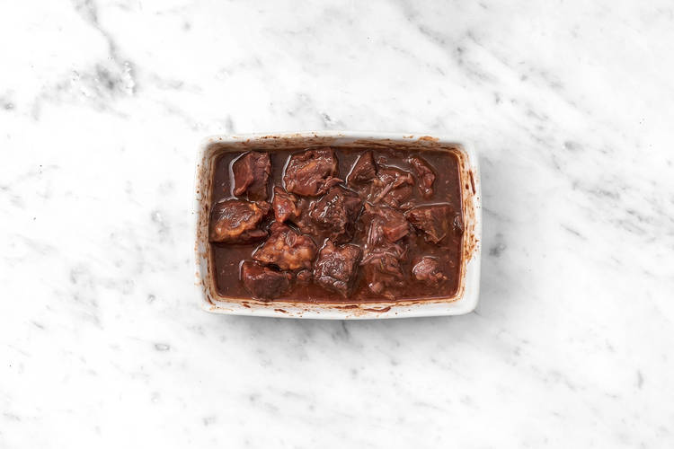 Heat the beef cheeks
