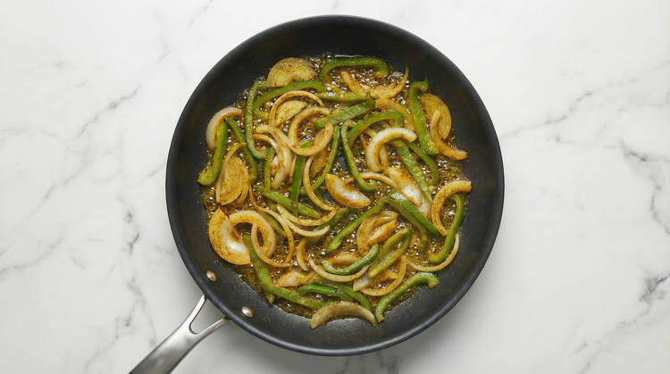 Cook Onion & Bell Pepper