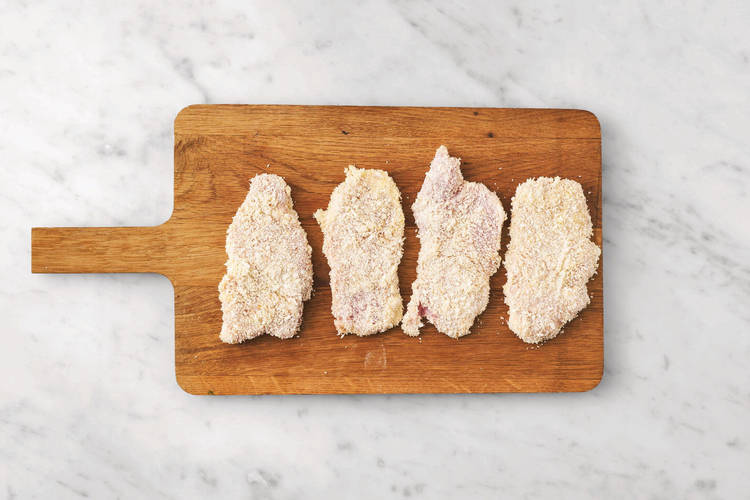 Get prepped & crumb the pork