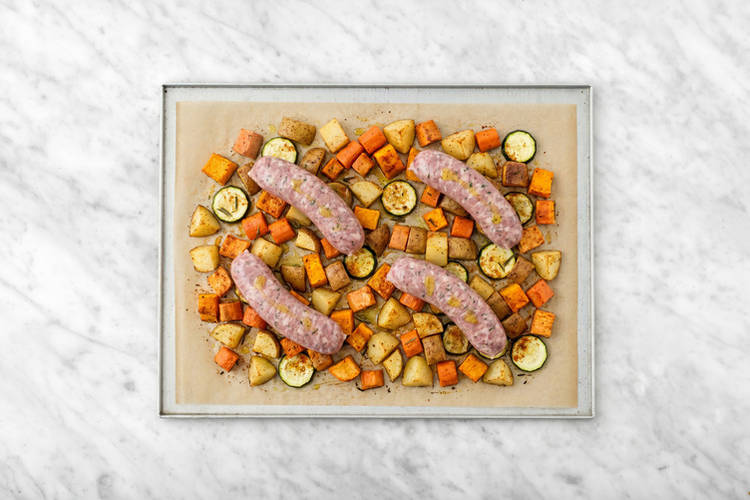 Bake the sausages