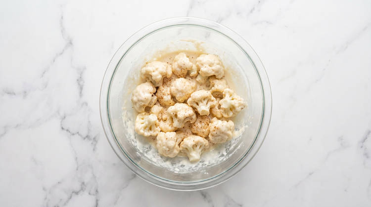 Make Batter & Coat Cauliflower