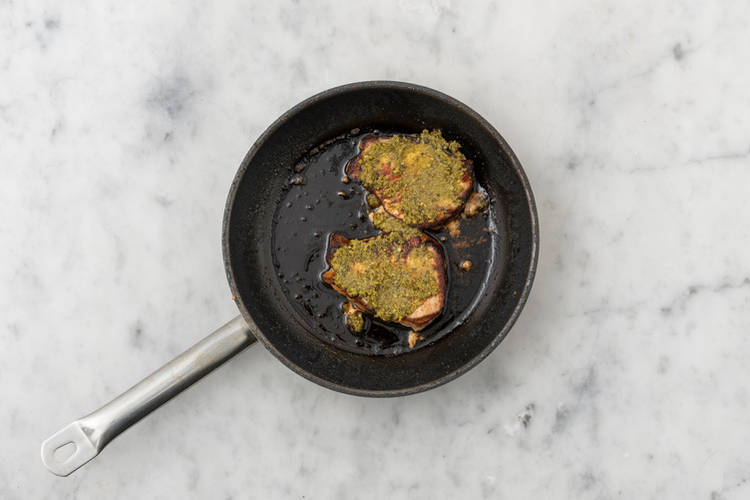Cook the pesto pork