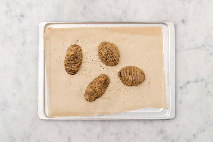Roast the hasselback potato
