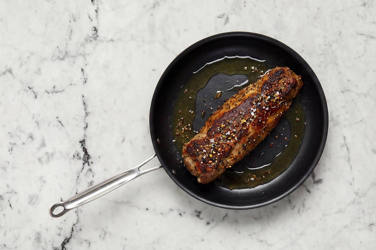 Sear pork tenderloin