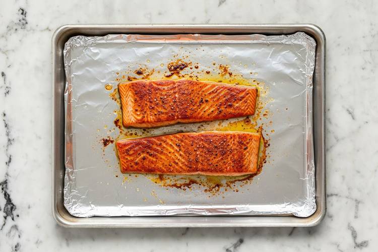 Prep and broil salmon