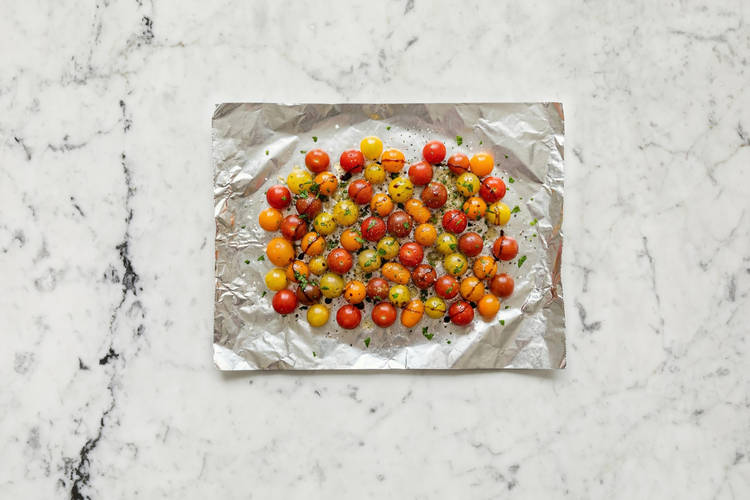 Prep tomatoes and bread