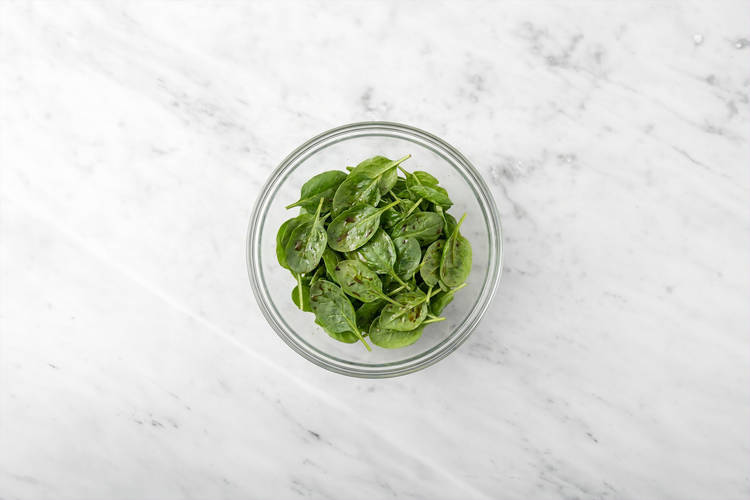 Toss the spinach