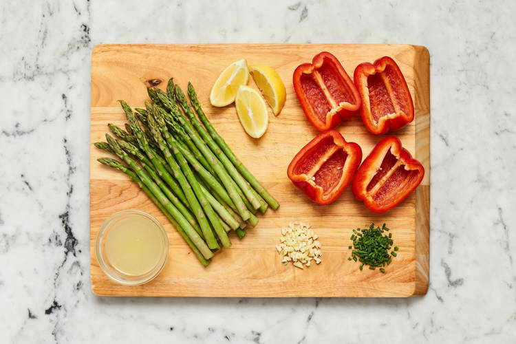 Prep remaining ingredients and make romesco sauce