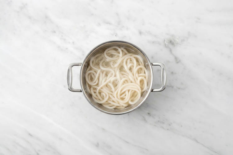 Cook the udon noodles