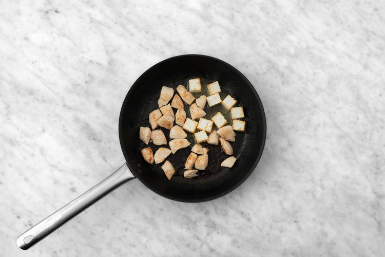 Fry the Paneer and Chicken