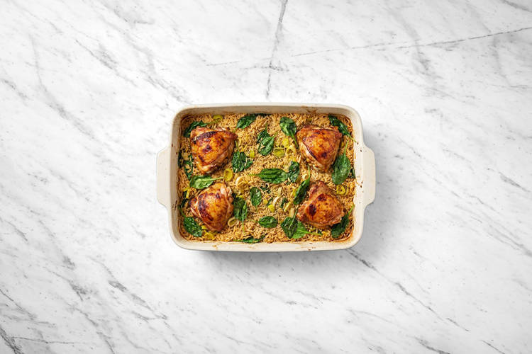 Finish the chicken rice bake 