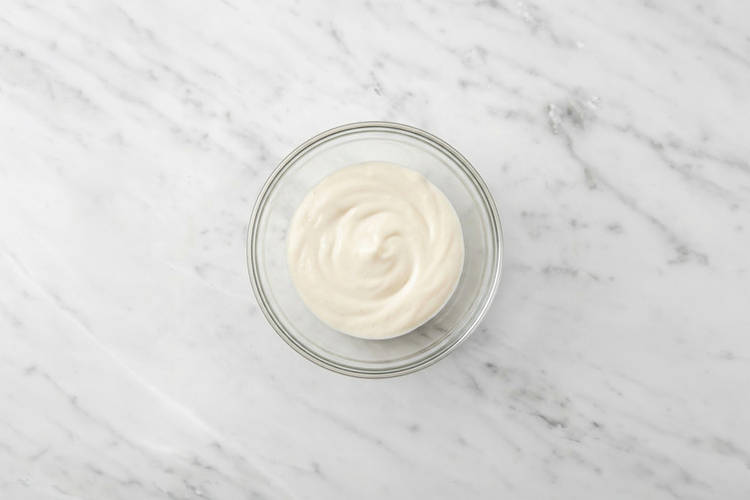 Make the garlic yoghurt
