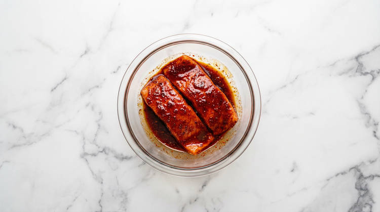 Preheat Air Fryer & Season Salmon