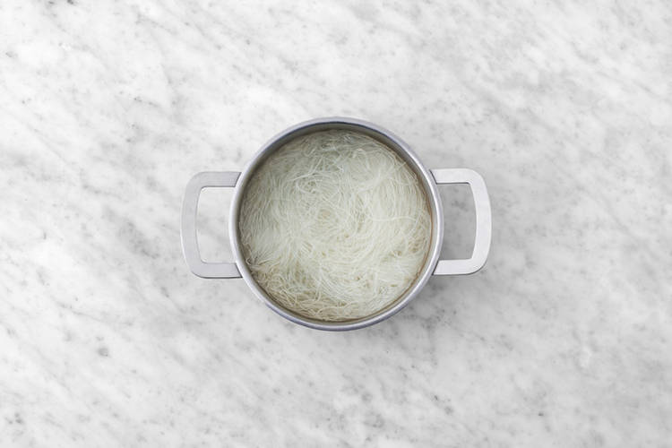 Cook the noodles & get prepped