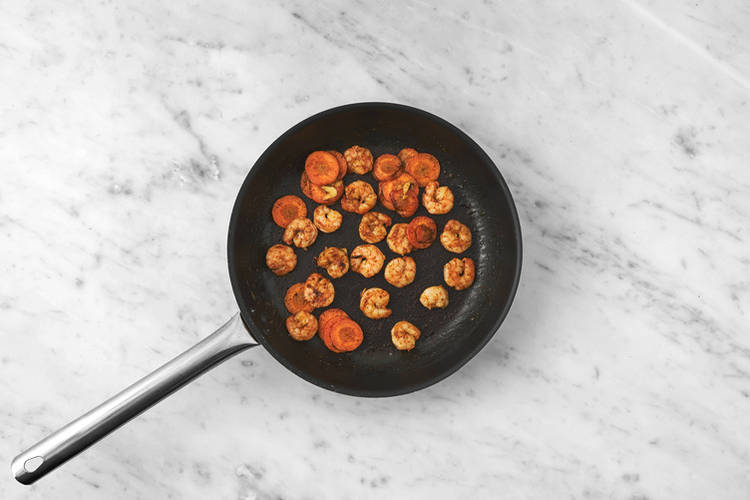Cook the chicken & carrot