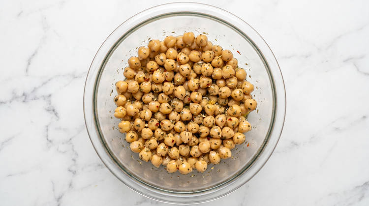 Marinate Chickpeas & Prep