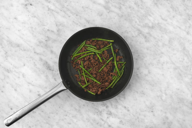 Cook the veggies & lamb
