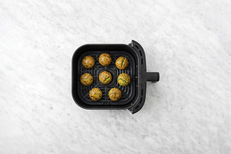 Cook the falafel