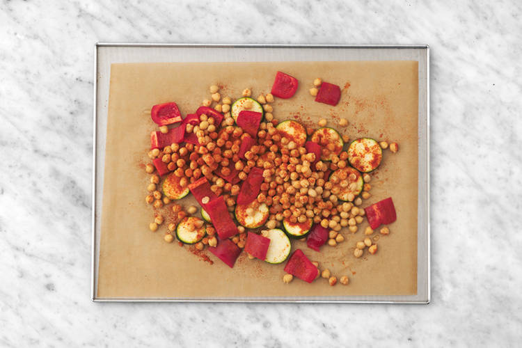Bake the veggies