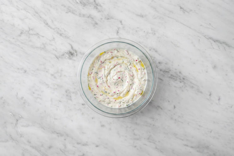 Make the herby radish yoghurt 