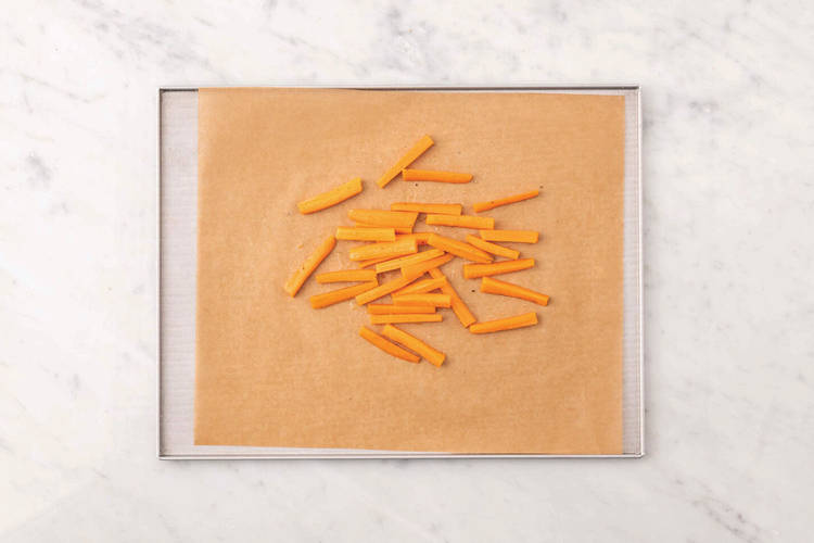 Bake the carrot fries