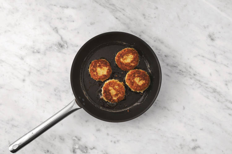 Fry the tofu patties