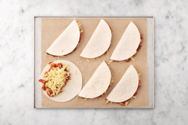 Bake the quesadillas