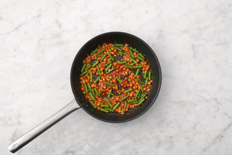 Cook the veggies