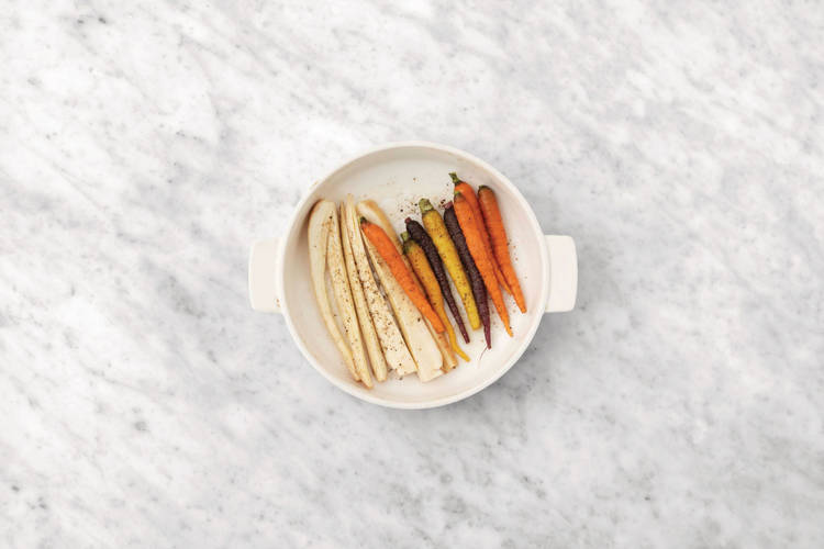 Braise the carrots & parsnip