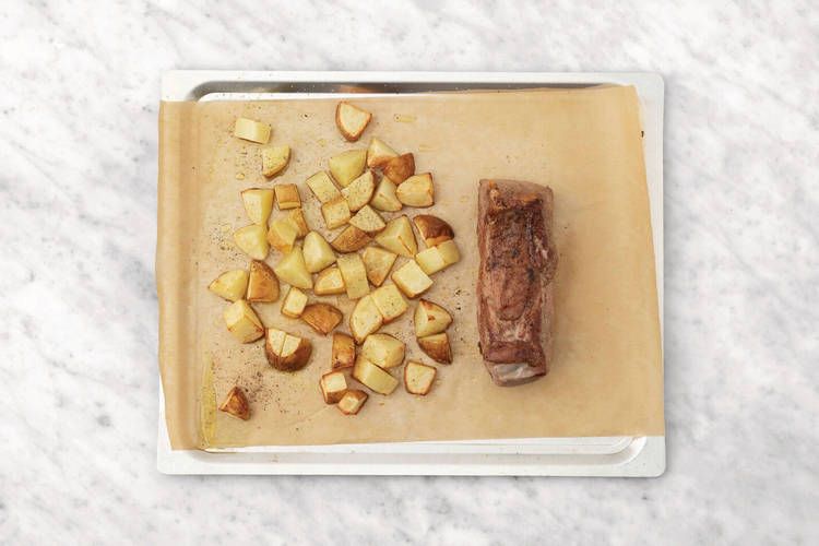 Roast the lamb & potato