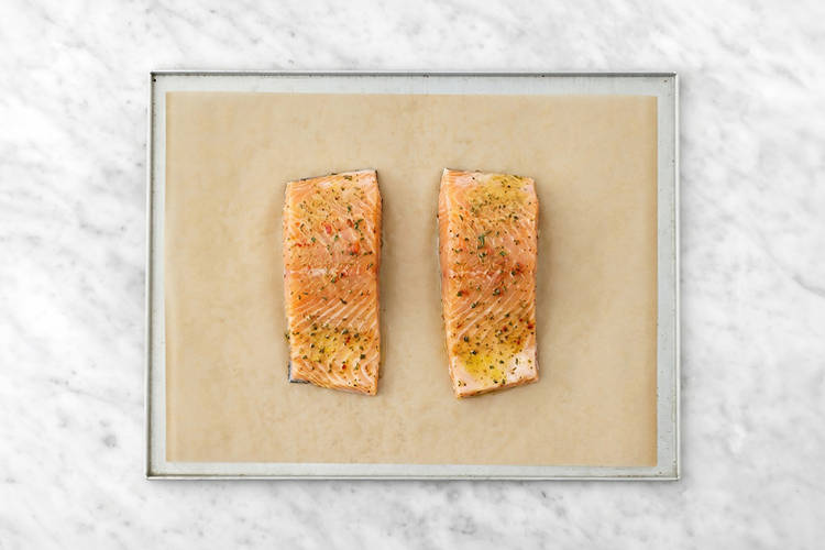 Bake the salmon