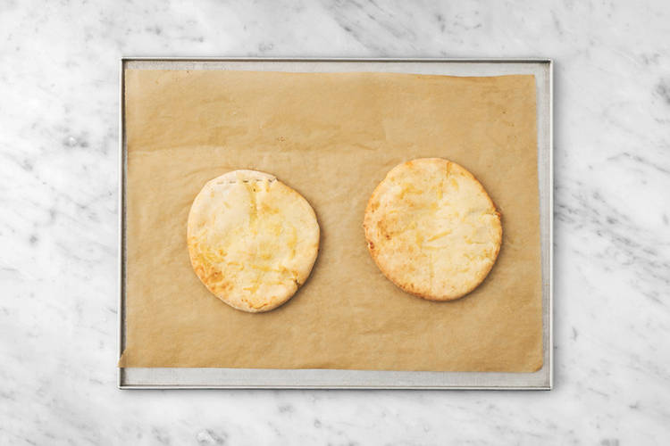 Bake the garlic flatbread