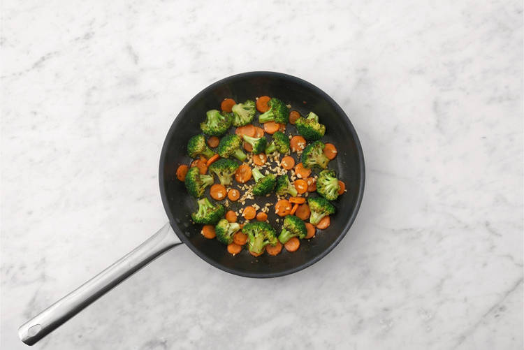 Cook the garlic veggies