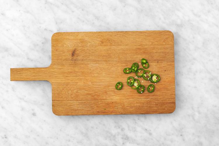 Jalapeño snijden