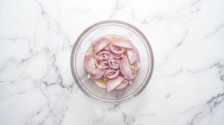 Pickle Shallot, Make Salad & Mix Mayo