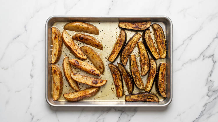 Roast Potatoes & Eggplant