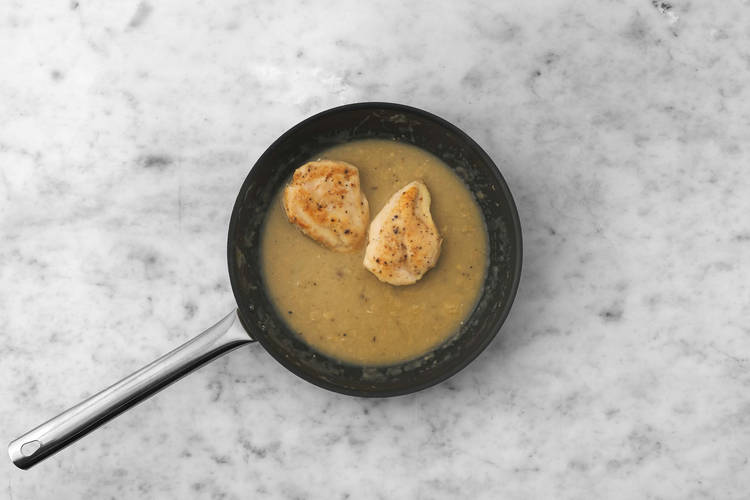 Finish chicken in gravy