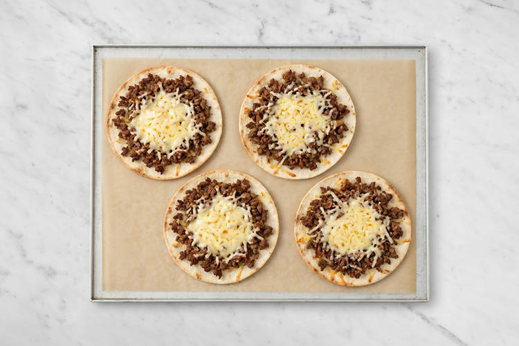 Cook the smashed cheeseburger flatbreads